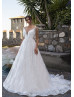 Beaded Tassel Ivory Lace Wedding Dress With Champagne Lining